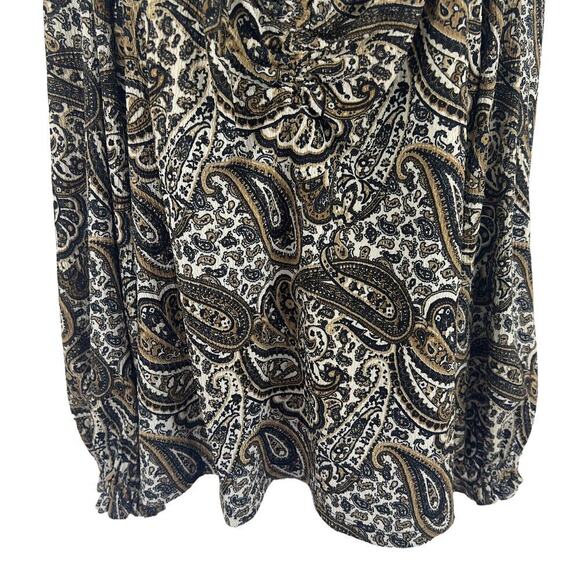 MICHAEL MICHAEL‎ KORS PAISLEY LONG SLEEVE BLOUSE IN HUSK NWT WOMEN'S SIZE 2X - Picture 11 of 16